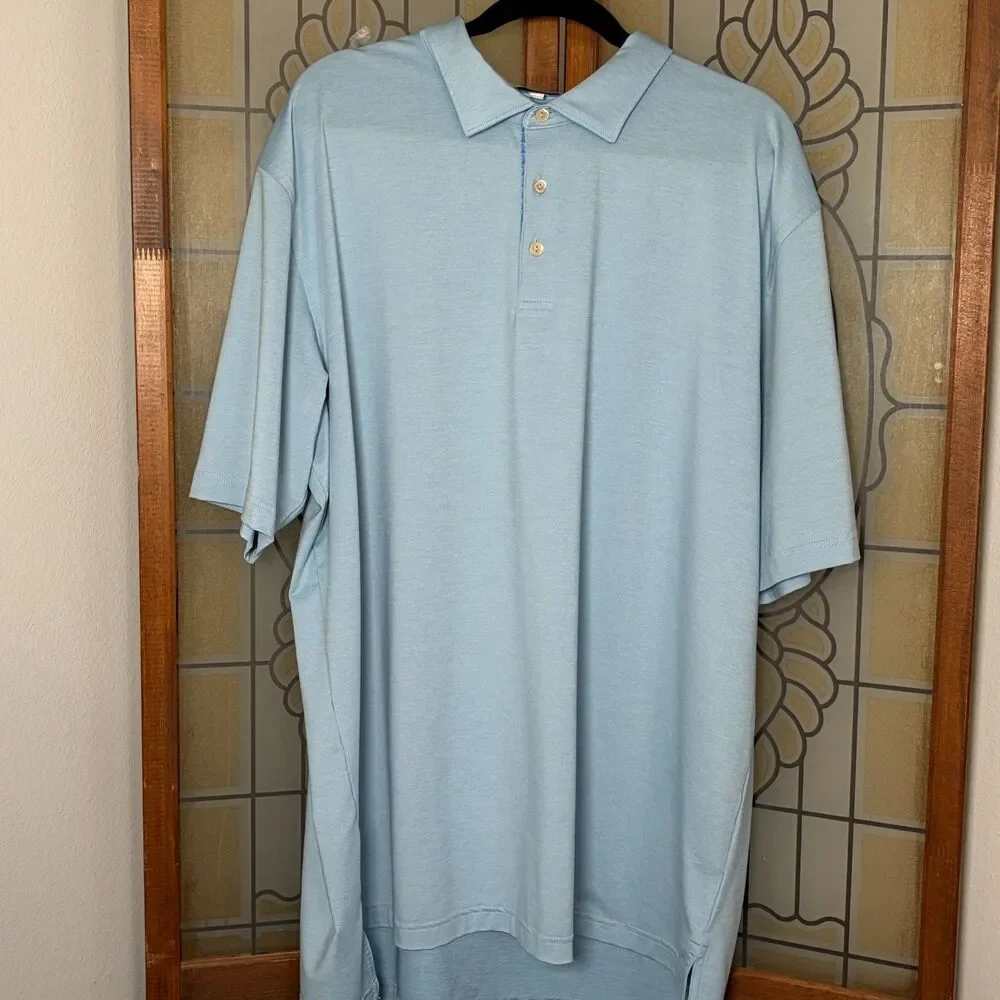 Peter Millar Summer Comfort Grizzly Embroidered Gold Polo Shirt Men's Size XXL